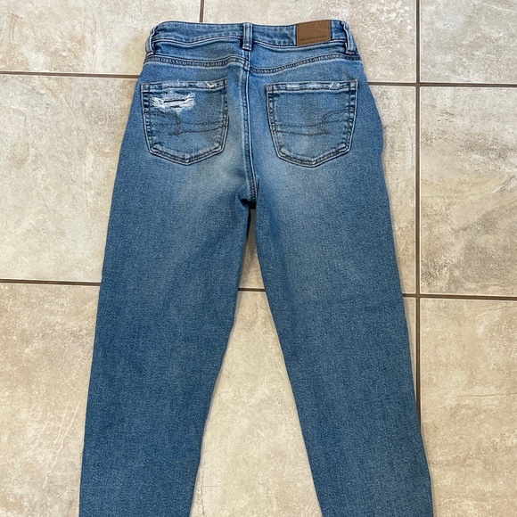American Eagle Dark Wash Straight Leg Mom Jeans - Picture 3 of 6